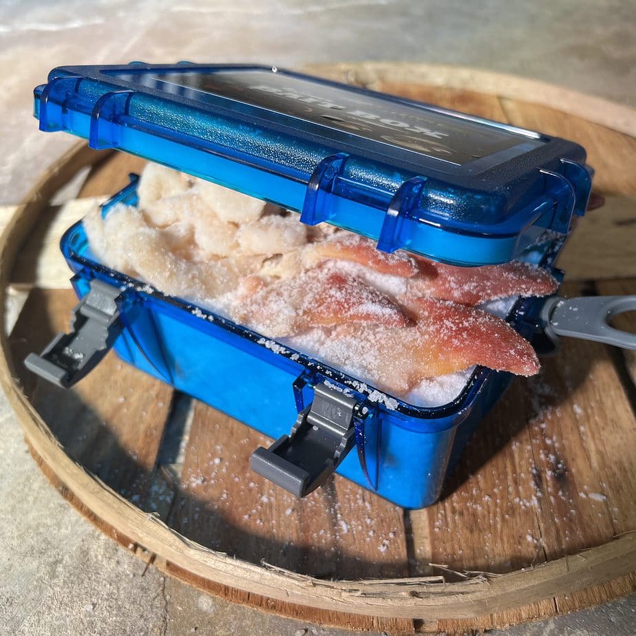 Beach Fishing Box Shrimp + Clam Combo Box- 4 Packs Salted Fishing Bait +  Waterproof Bait Box